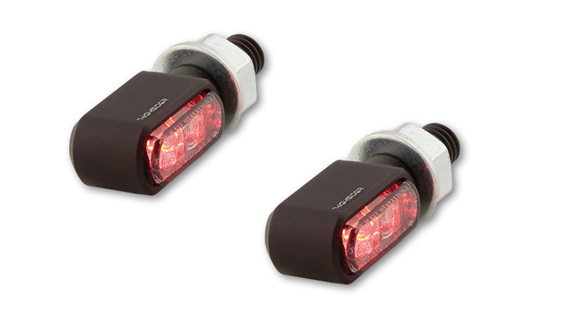 5in1 LED Blinker Highsider Little Bronx schwarz mit Rück- & Bremslicht