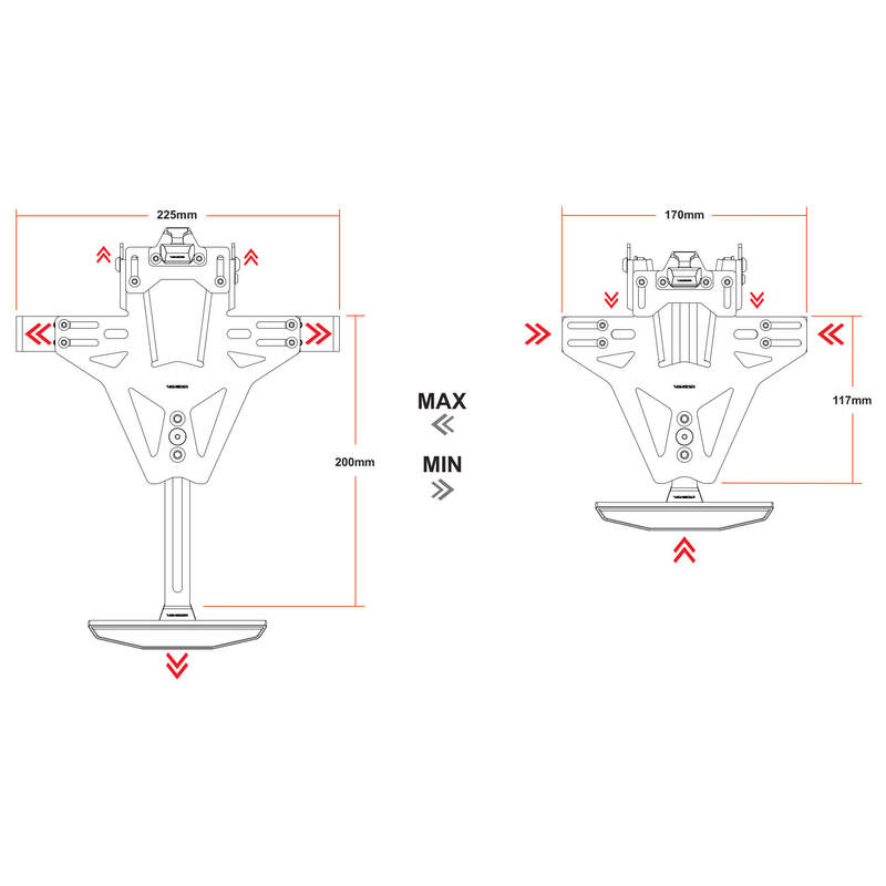 Kennzeichenhalter Highsider Akron-RS Pro für Yamaha R7