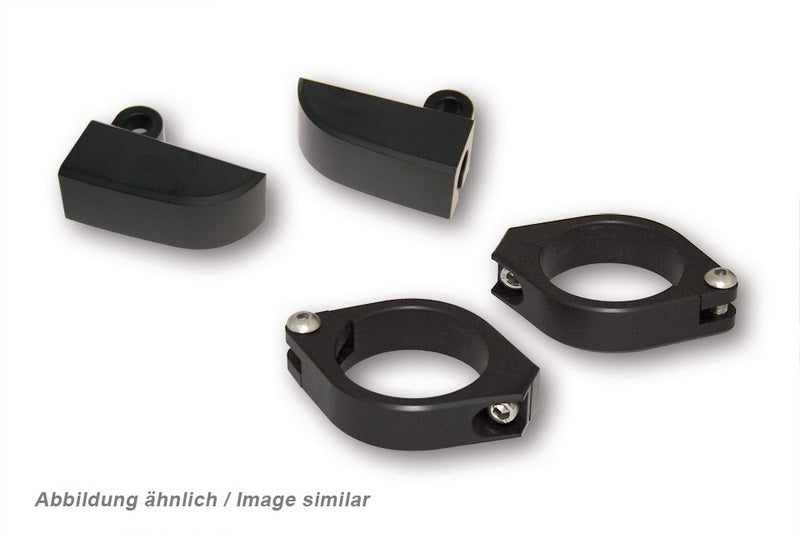 Blinkerhalter Set Highsider 35-37 mm schwarz für M8 Gewindebolzen