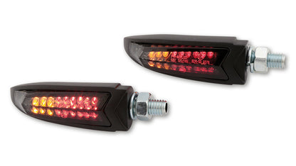 3in1 LED Blinker Highsider ARC schwarz mit Rück- & Bremslicht