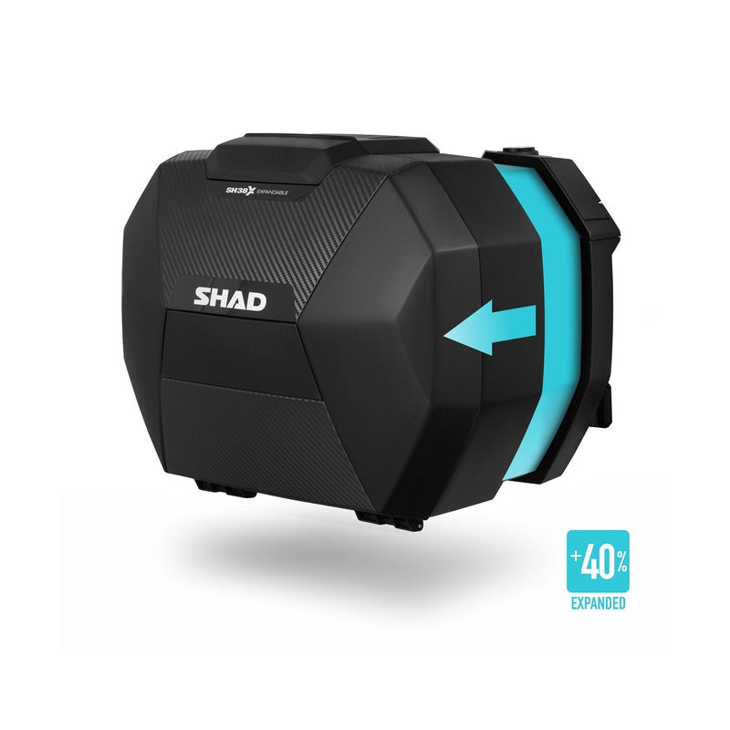 Erweiterbarer Seitenkoffersatz SHAD SH38X Carbon für 3P & 4P System