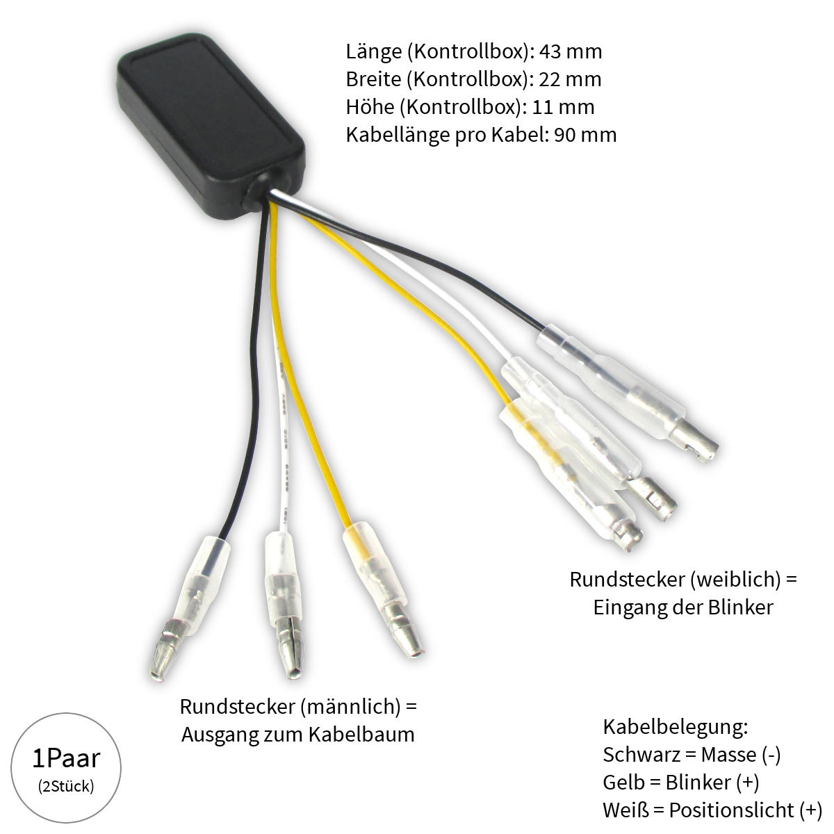 Kontrollbox Progress-Line für LED Blinker mit Positionslicht